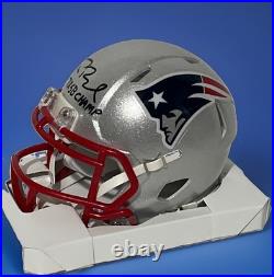 Tom Brady Signed Inscribed New England Patriots Speed Mini Helmet (GAI COA)