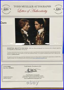 Tom Cruise & Brad Pitt Signed 8 x 10 Photo Todd Meueller COA Interview. Vampire