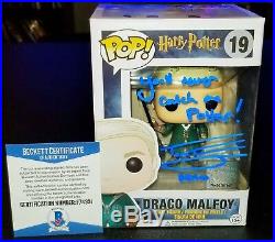 Tom Felton Autographed Harry Potter Draco Malfoy Signed 19 Funko Pop Beckett PSA