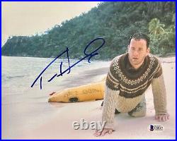 Tom Hanks Autographed 8 x 10 Cast Away Photo Crawling In Sand Beckett BAS COA