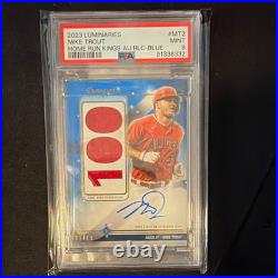 Topps 2023 Luminaries Mike Trout Home Run Kings Auto Relic Blue /10 MT2 PSA 9