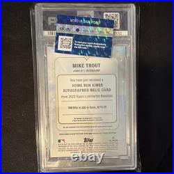 Topps 2023 Luminaries Mike Trout Home Run Kings Auto Relic Blue /10 MT2 PSA 9