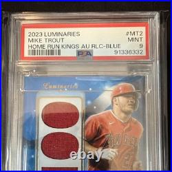 Topps 2023 Luminaries Mike Trout Home Run Kings Auto Relic Blue /10 MT2 PSA 9