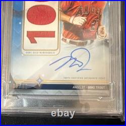 Topps 2023 Luminaries Mike Trout Home Run Kings Auto Relic Blue /10 MT2 PSA 9