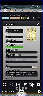 Topps Bunt Galaxy 2022 Dual Signature Legendary 25cc Limited Clark & Posey