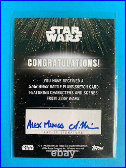 Topps Star Wars Battle Plans Sketch Card Auto Alex Mines? One of a kind? 1/1
