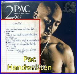 Tupac 2Pac Shakur Handwritten Lyric Page Signed JSA Certified Death Row HipHop