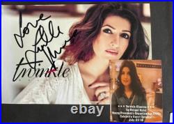 Twinkle Khanna Autograph Signed Photo Bollywood Indian Actress Hindi + Proof Pic