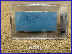 Ty Cobb Vintage Signed Autograph Cut Beckett Mint Grade 8 Slab Detroit Tigers