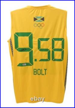 Usain Bolt Signed Jamaica 9.58 World Record Olympic Jersey with Beckett COA