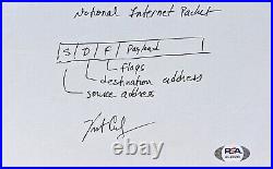 VINT CERF PSA Autograph Signed Hand Drawn Notional Internet Packet Blueprints