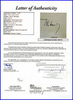 Very Fine John F. Kennedy Autograph Letter Signed As President Full JSA LOA NR