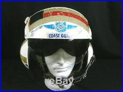 Vintage Us Coast Guard Uscg Gentex Flight Helmet Helicopter Pilot Autographed