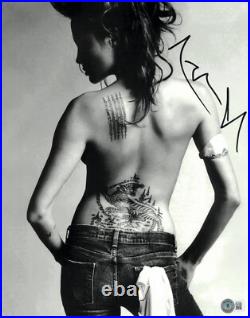 W@w Sexy Angelina Jolie Signed Autograph 11x14 Photo Beckett Bas