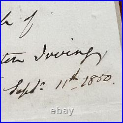 WASHINGTON IRVING JSA LOA Signed Autograph Page Inscribed from Sleepy Hallow