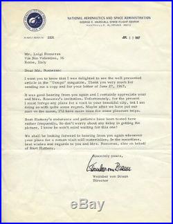 WERNHER VON BRAUN Typed Letter Signed NASA Apollo 11 Neil Armstrong July 1967