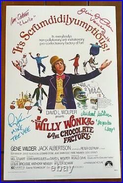 WILLY WONKA POSTER AUTOGRAPHED, SIGNED BY FOUR, PLUS EXTRAS! 11x17