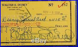 Walt Disney Signed Autograph Bank Check PSA/DNA Disneyland Pre 1955 Original