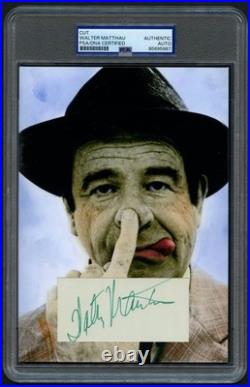 Walter Matthau signed autograph 5.5x7.5 Actor The Odd People Custom Cut PSA