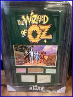 Wizard Of Oz Judy Garland Ray Bolger Jack Haley Bert Lahr Signed Montage Aftal