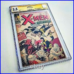X-Men #1 1963 Signed by Stan Lee SS Yellow Label CGC 2.5 BOLD Autograph