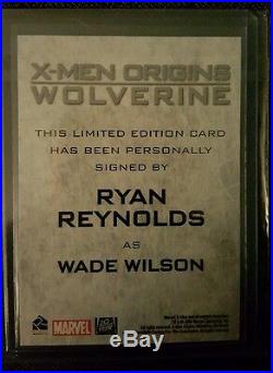 X-Men Wolverine Origins Ryan Reynolds Autograph Signed Card Deadpool Wade Wilson